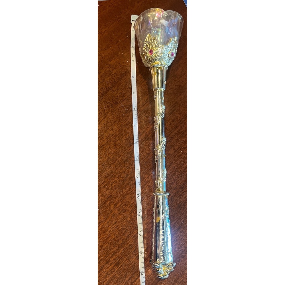 Disney Store Beauty and the Beast‎ Princess Belle Gold Light Up Rose Wand Tested - Picture 9 of 9